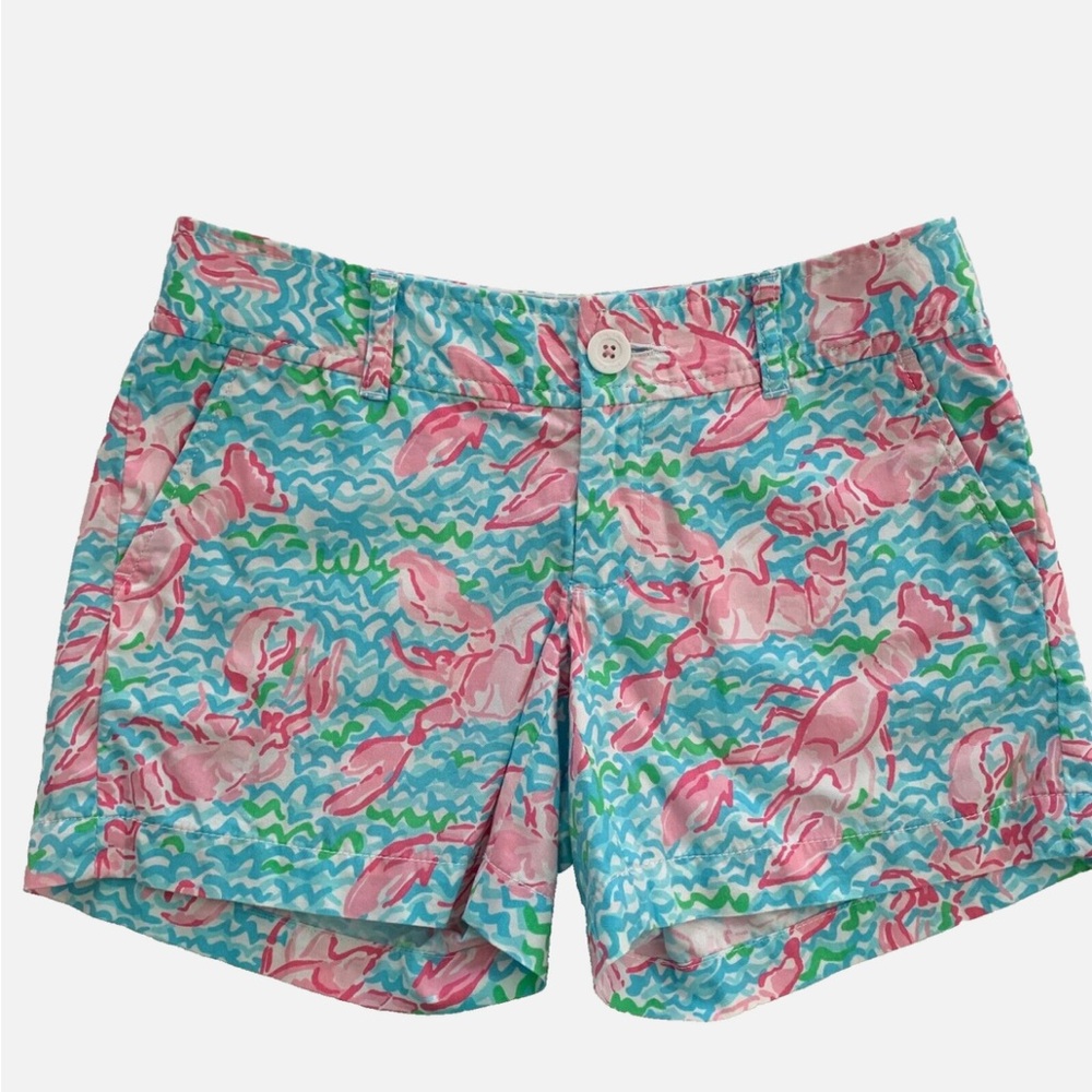 Lilly Pulitzer Preppy Callahan Short Lobster Print Size 0.